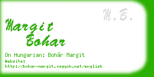margit bohar business card