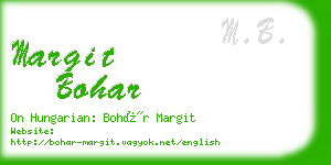 margit bohar business card